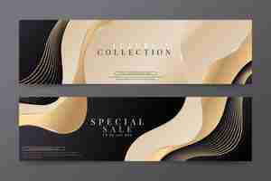 Free vector gradient golden luxury banners