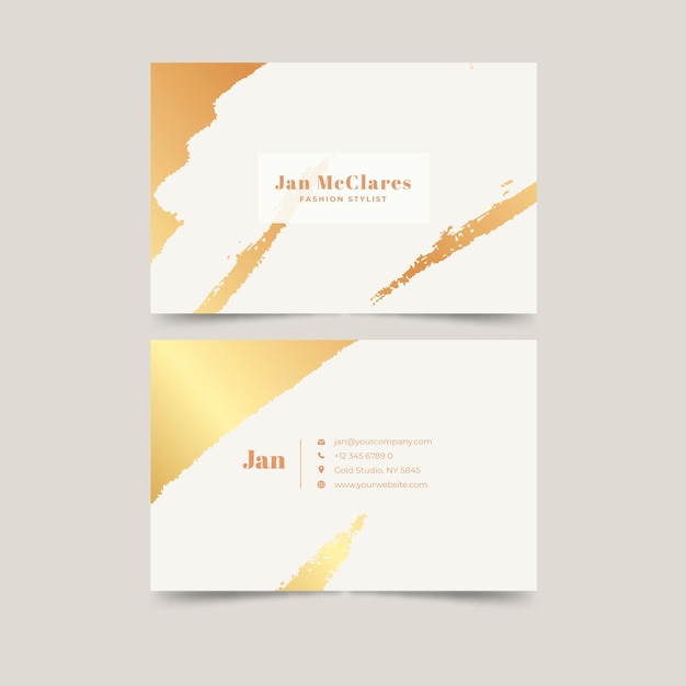 Gradient golden luxury business card template