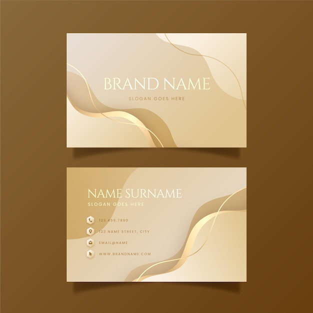 Free vector gradient golden luxury business cards