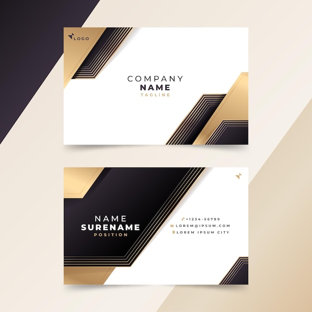 Free vector gradient golden luxury business cards