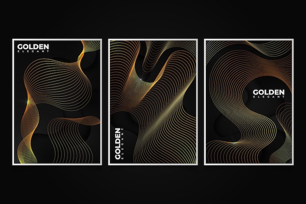 Free vector gradient golden luxury covers collection