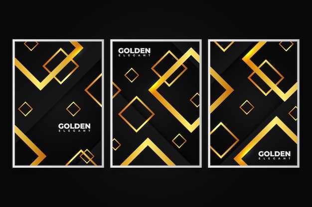 Free vector gradient golden luxury covers collection