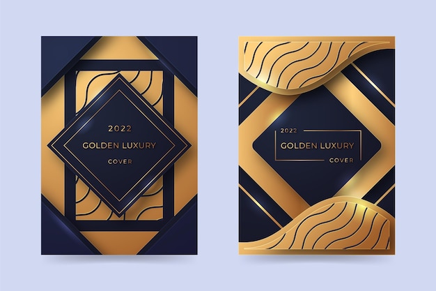 Free vector gradient golden luxury covers collection