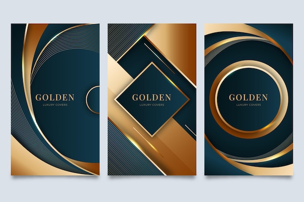 Free vector gradient golden luxury covers