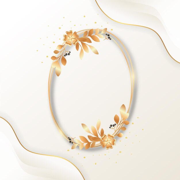 Gradient golden luxury floral frame