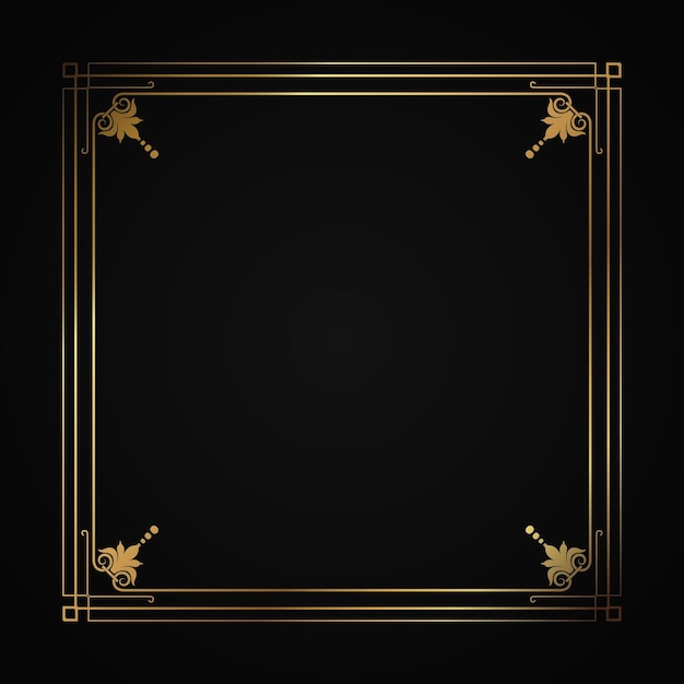 Gradient golden luxury frame template