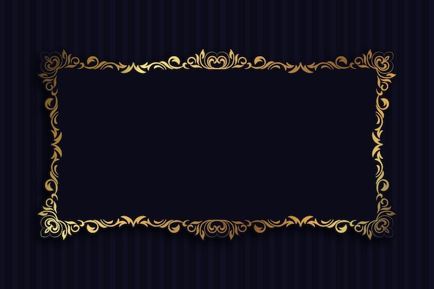 Gradient golden luxury frame template