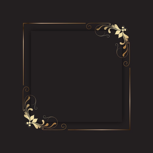 Gradient golden luxury frame template