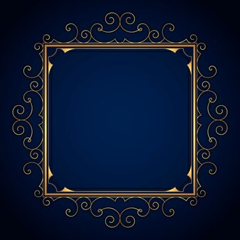 Gradient golden luxury frame template