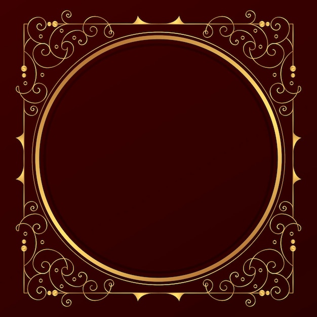 Gradient golden luxury frame template