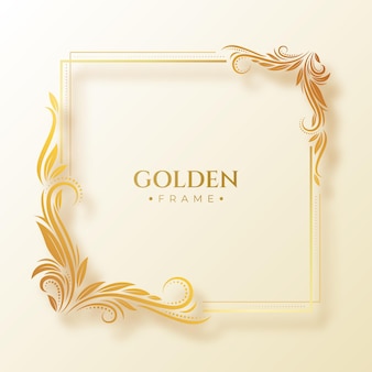 Gradient golden luxury frame template Free Vector