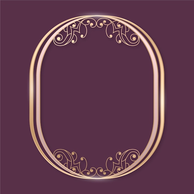 Free vector gradient golden luxury frame template