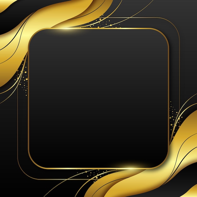 Gradient golden luxury frame template