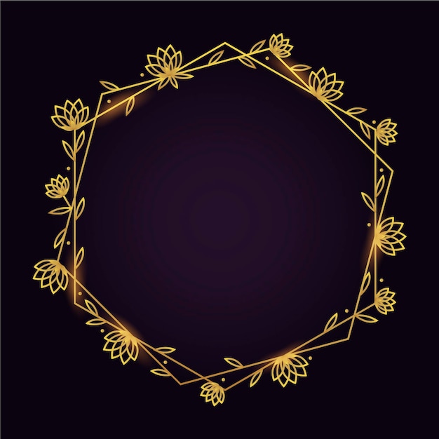 Gradient golden luxury frame template