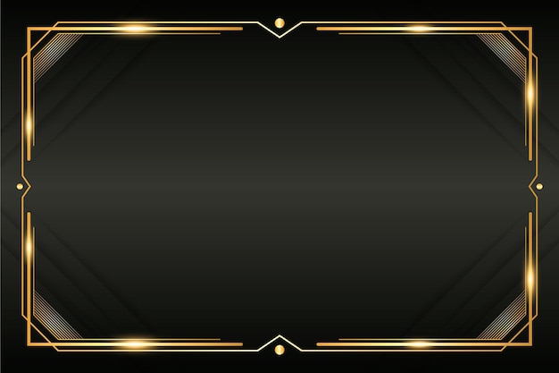 Gradient golden luxury frame template Free Vector