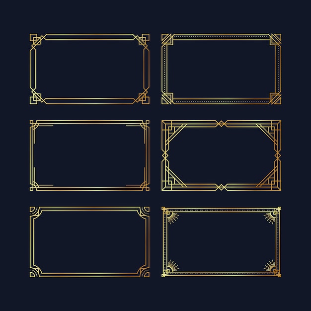 Gradient golden luxury frame template