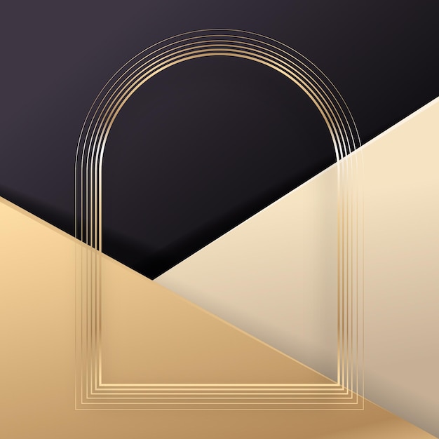 Gradient golden luxury frame template