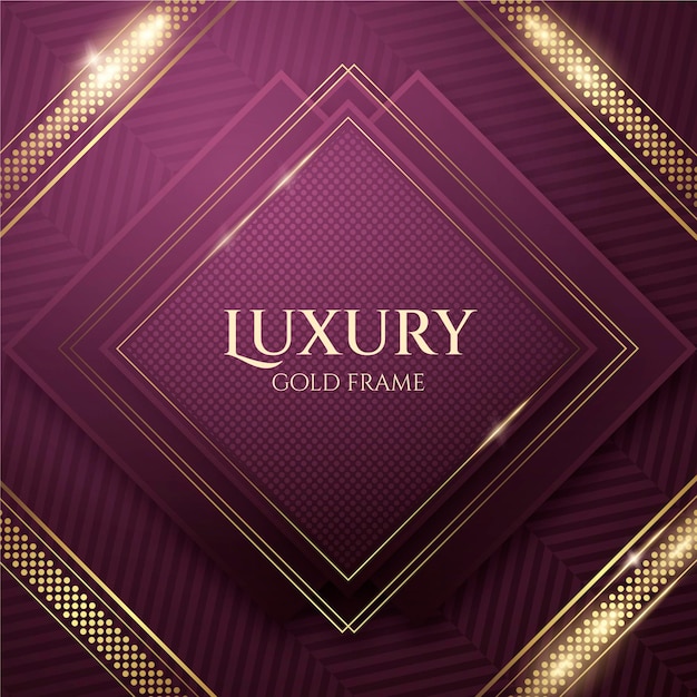 Free vector gradient golden luxury frame template