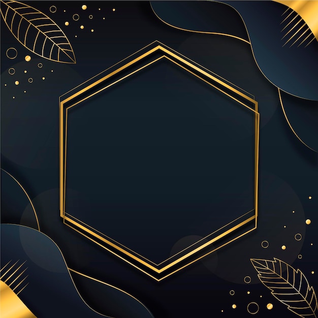 Gradient golden luxury frame template