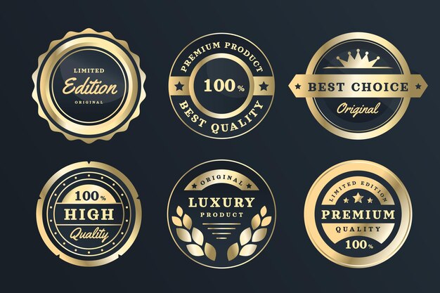 Gradient golden luxury labels collection