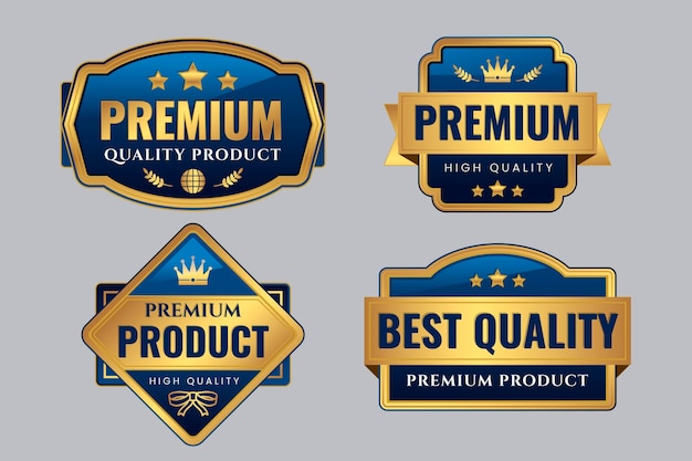 Free vector gradient golden luxury labels collection