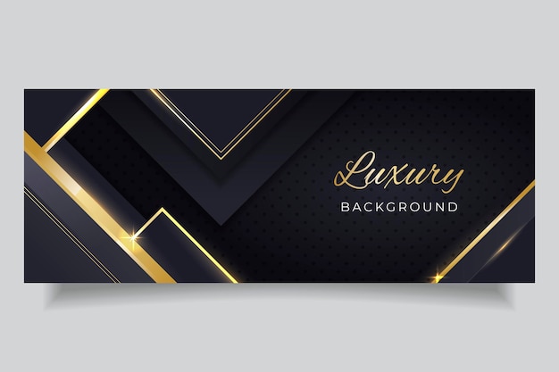 Gradient golden luxury social media cover template