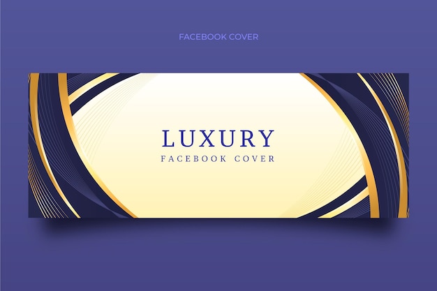 Gradient golden luxury social media cover template