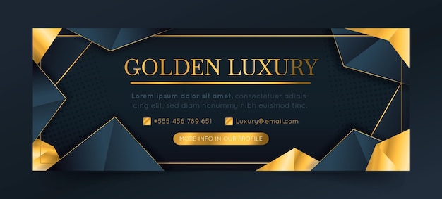 Gradient golden luxury social media cover template