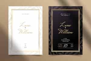 Free vector gradient golden luxury wedding invitation template