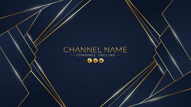 Gradient golden luxury youtube channel art template