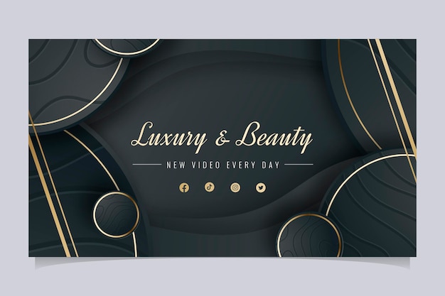 Free vector gradient golden luxury youtube channel art template