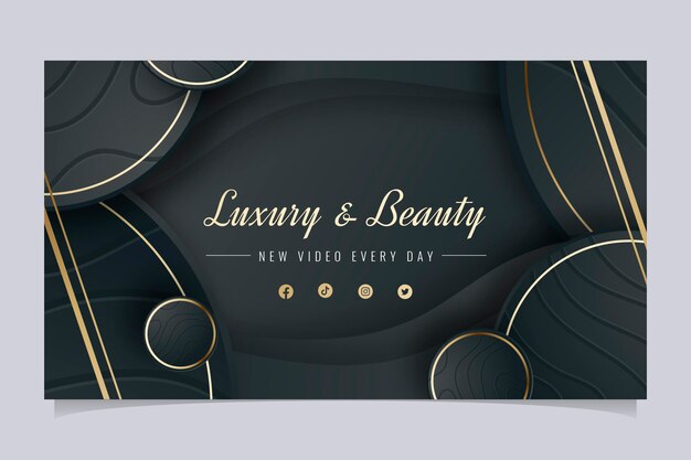 Gradient golden luxury youtube channel art template