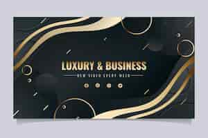 Free vector gradient golden luxury youtube channel art template