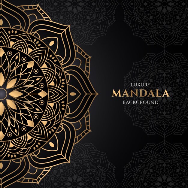 Gradient golden mandala design