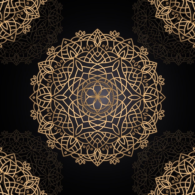 Gradient golden mandala design