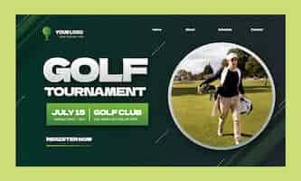 Free vector gradient golf club landing page