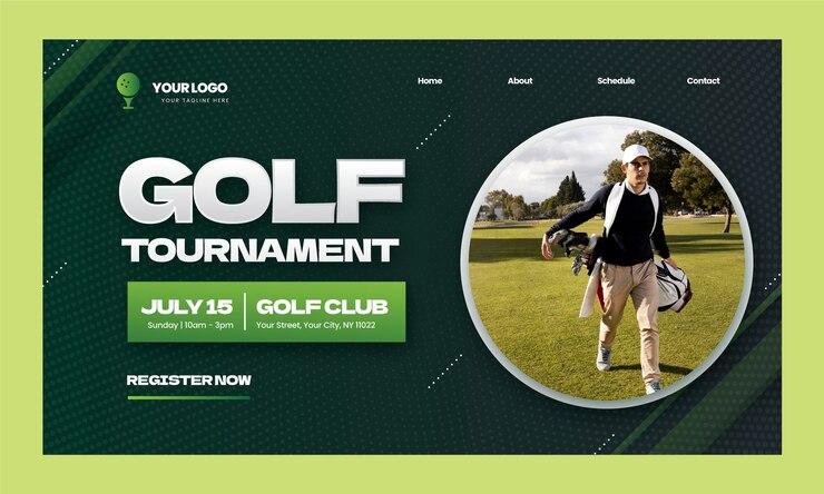 Free Vector gradient golf club landing page