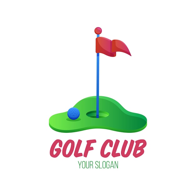 Modello di logo di golf gradiente