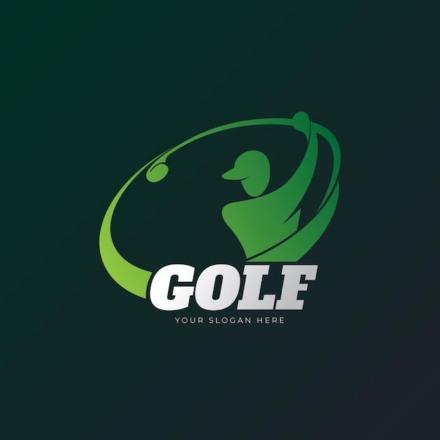 Vettore gratuito modello di logo di golf gradiente