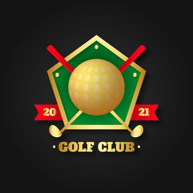 Шаблон логотипа градиент гольф