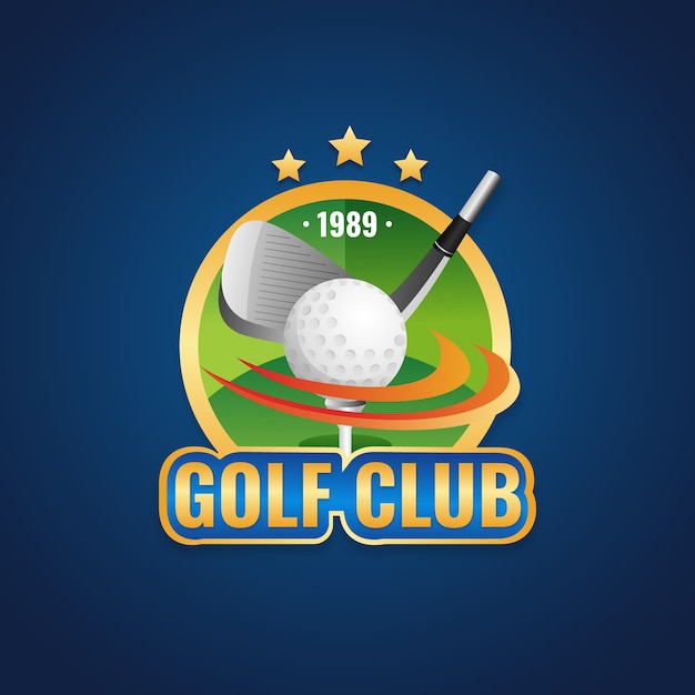 Modello di logo di golf gradiente