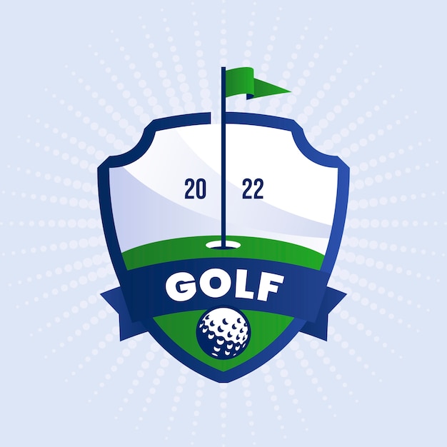 Modello di logo di golf gradiente