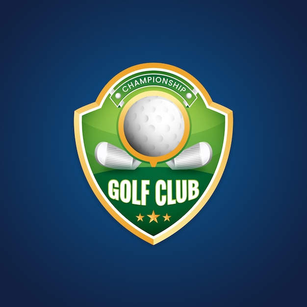 Vettore gratuito modello di logo di golf gradiente