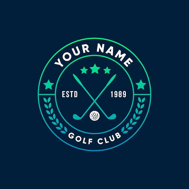 Vettore gratuito logo da golf sfumato