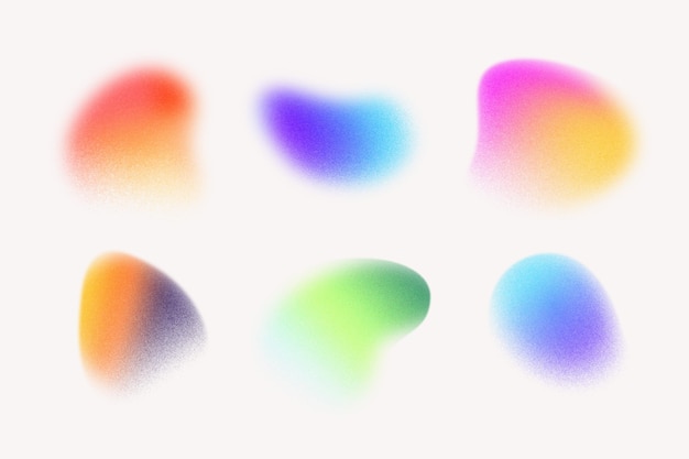 Free vector gradient grainy gradient shape set