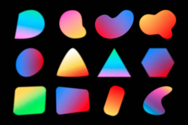 Gradient grainy gradient shapes pack