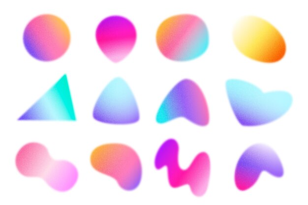 Gradient grainy gradient shapes pack