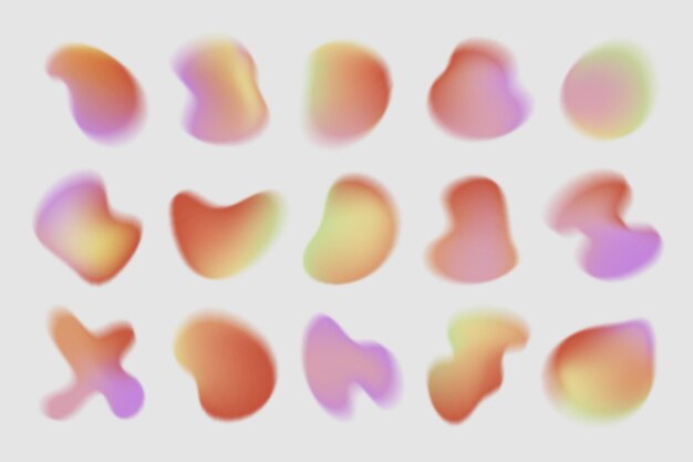 Gradient grainy gradient shapes pack