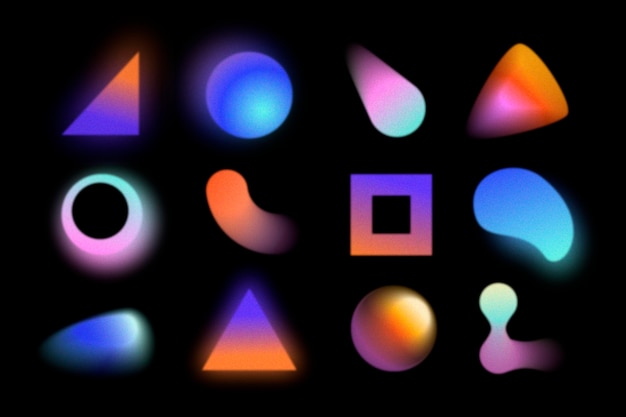 Gradient grainy gradient shapes