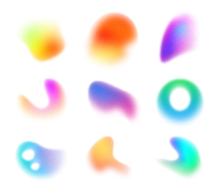 Free Vector gradient grainy shape collection